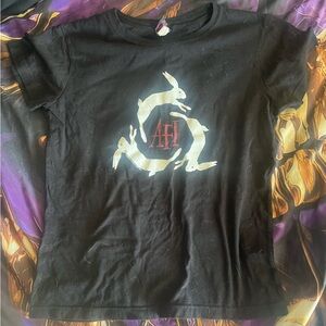 AFI WOMENS DECEMBER UNDERGROUND Black Graphic Tee with White and Red Design